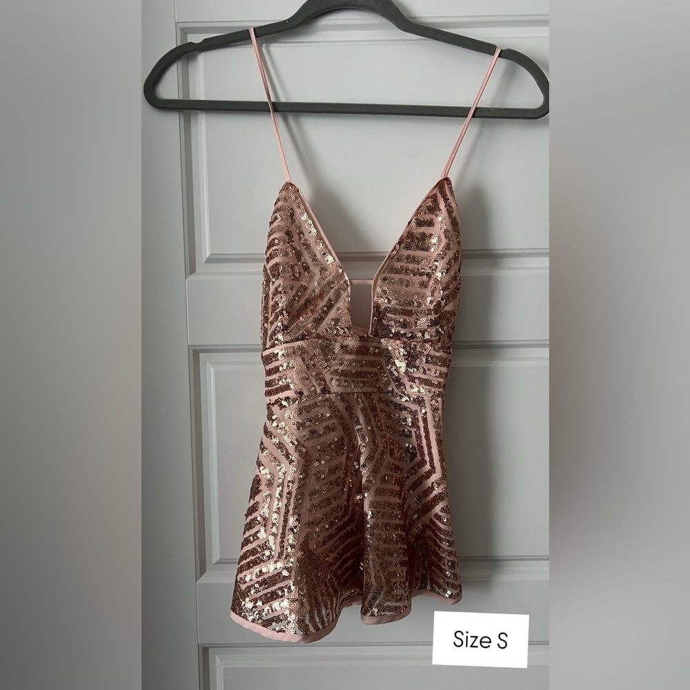 Sequin Striped Dress with Spaghetti Straps